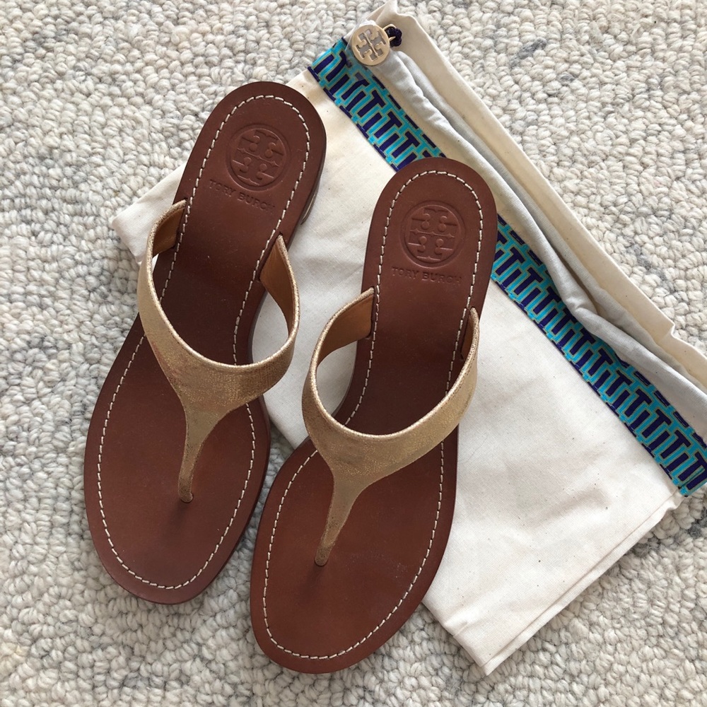 Tory Burch gold heeled sandals